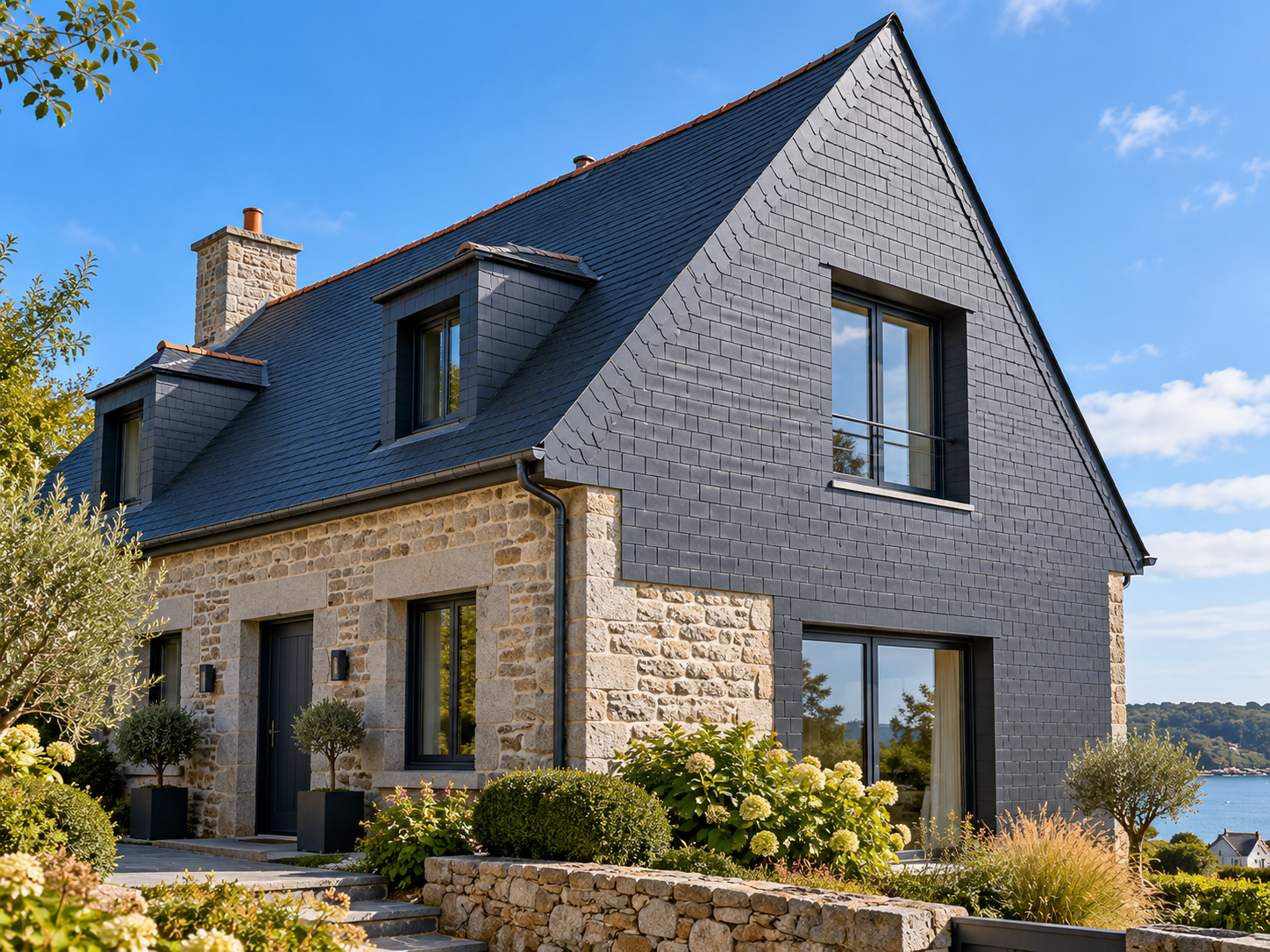 Bardage en ardoise sur une habitation